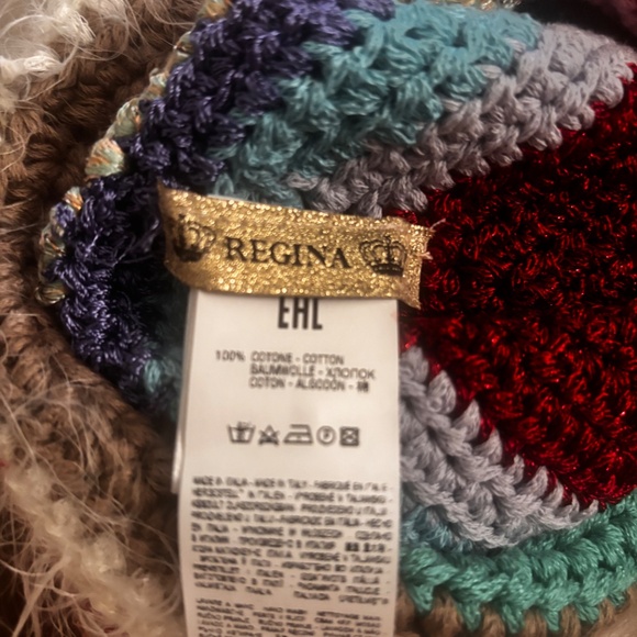 Regina Crochet Hat Multicolor Color 100% Cotton OS